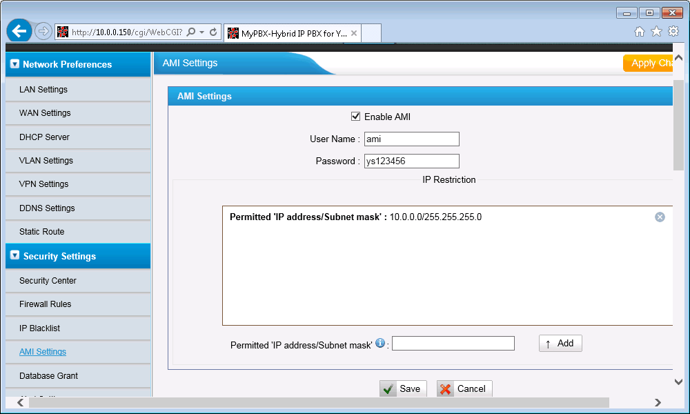 Yeastar MyPBX Enterprise SMDR/CDR call logging & accounting